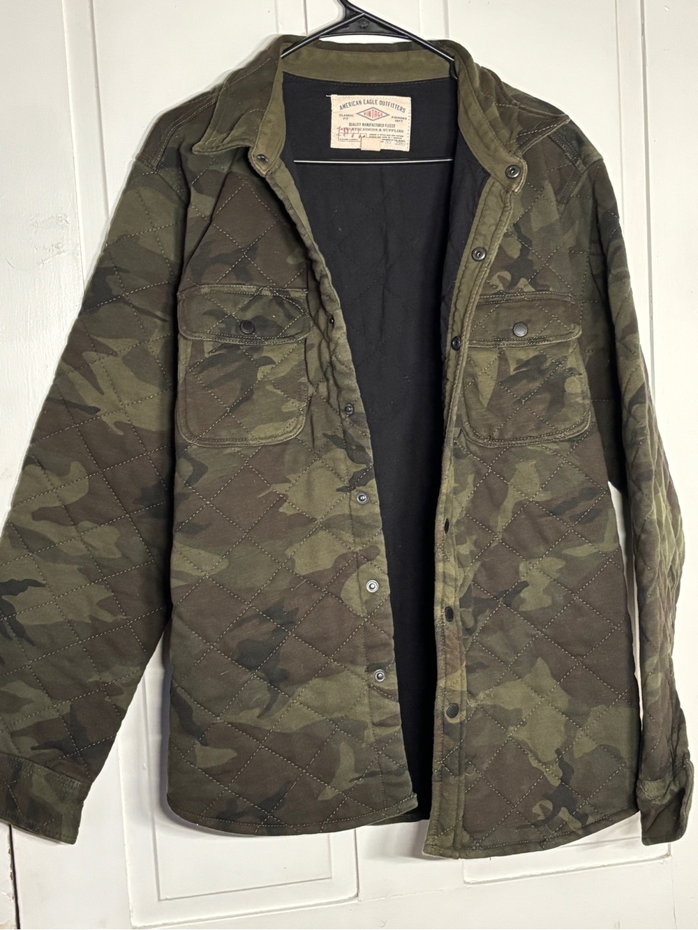 American Eagle Outfitters Quilted Camo Field Jacket XL Outerwear Heavy